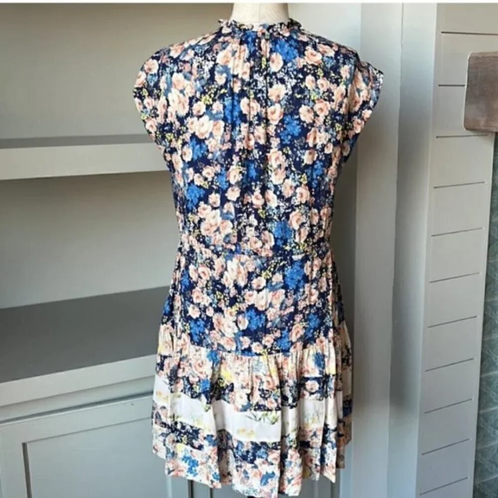 Rebecca Taylor Gigi Floral Silk Shirt Dress Size 0